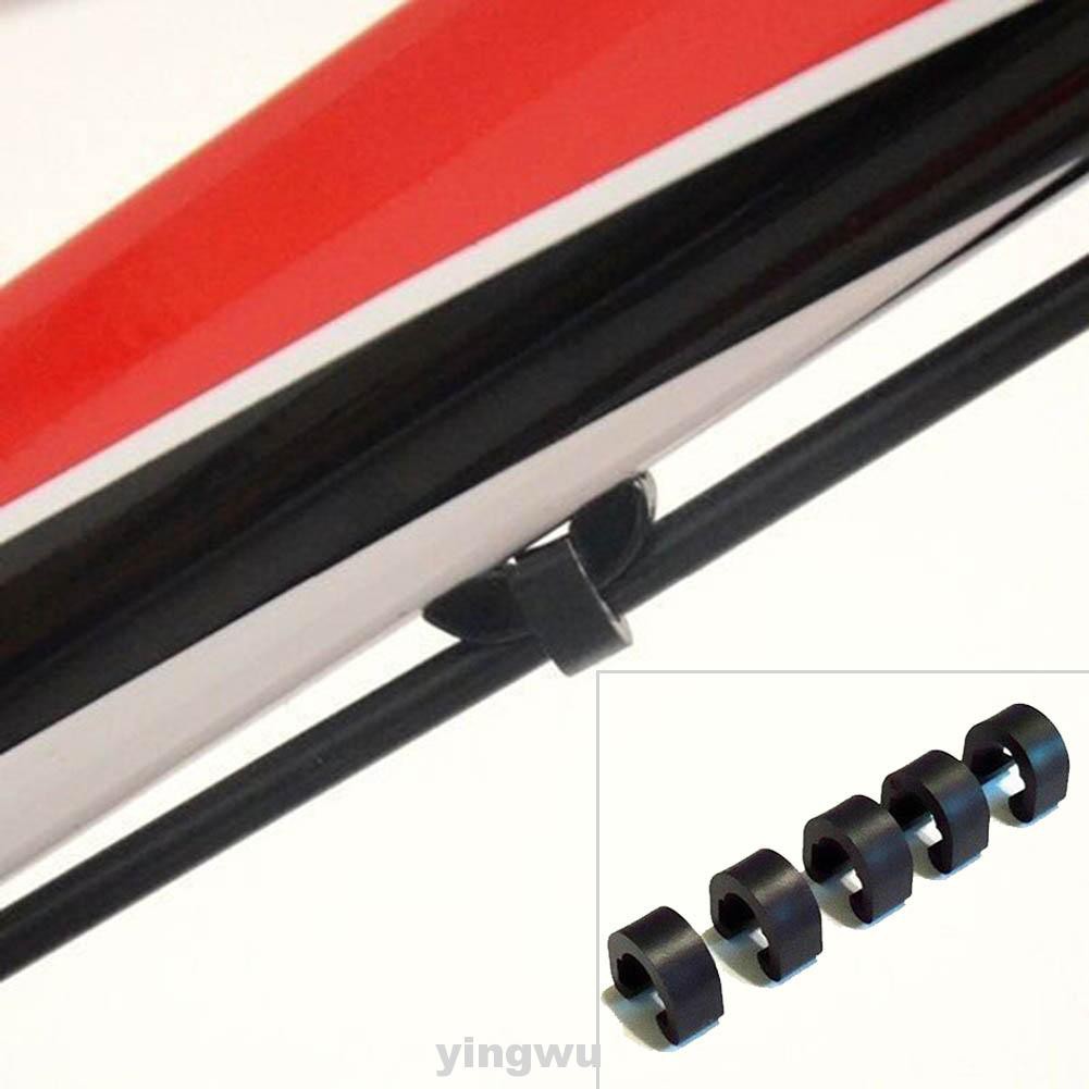 10pcs Plastic Practical Durable Fixed Black Hose Guide For Brake Cable Bicycle Lines Buckle