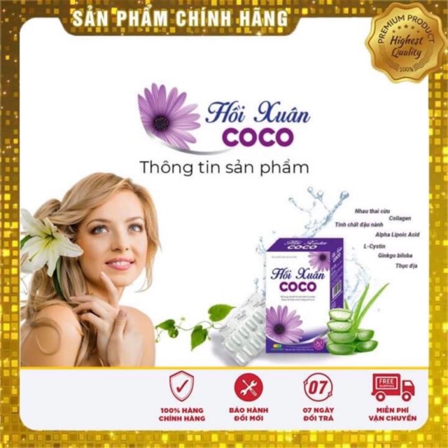 Hồi Xuân COCO - Làm Giảm Triệu Chứng Thiết Hụt Nội Tiết Tố ở Phụ Nữ , Bốc Hỏa , Da Xuống Sắc, Giảm Sinh Lý | Thế Giới Skin Care