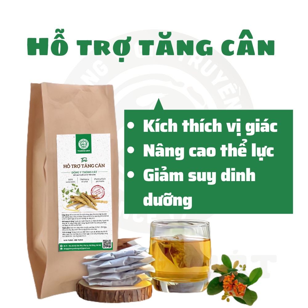 Trà hỗ trợ tăng cân Đông y gia truyền Thông Cát (1918)_giúp hấp thụ, trao đổi chất, tăng cân tự nhiên, ăn ngon ngủ tốt