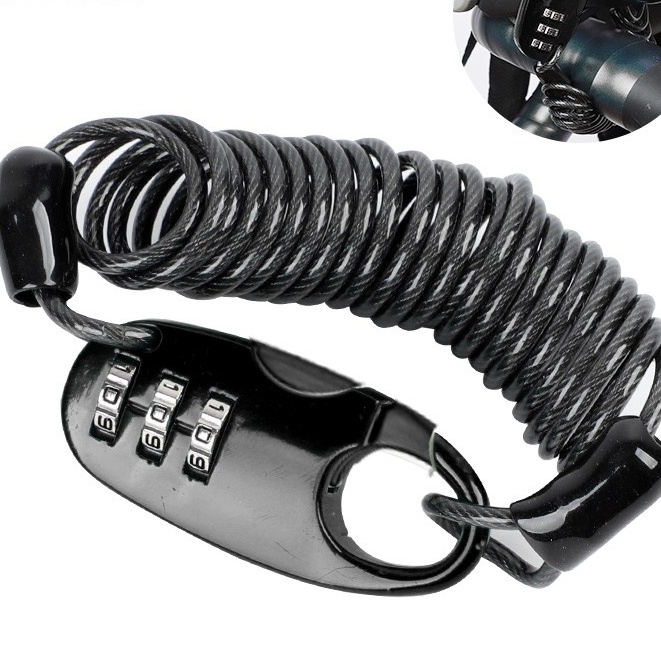 Dây khoá mật khẩu WEST BIKING 3 số dài 1500mm chống trộm mũ bảo hiểm xe đạp/xe máy