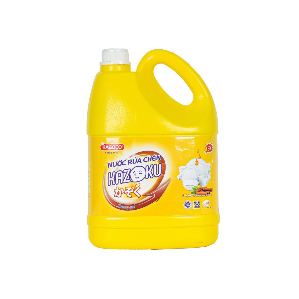 Nước rửa chén Kazoku かぞくít bọt 4kg quế công nghệ Nhật Hasoco