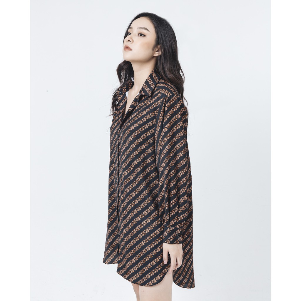 Áo sơ mi nữ cổ đức dáng suông IVY moda MS 17M4963
