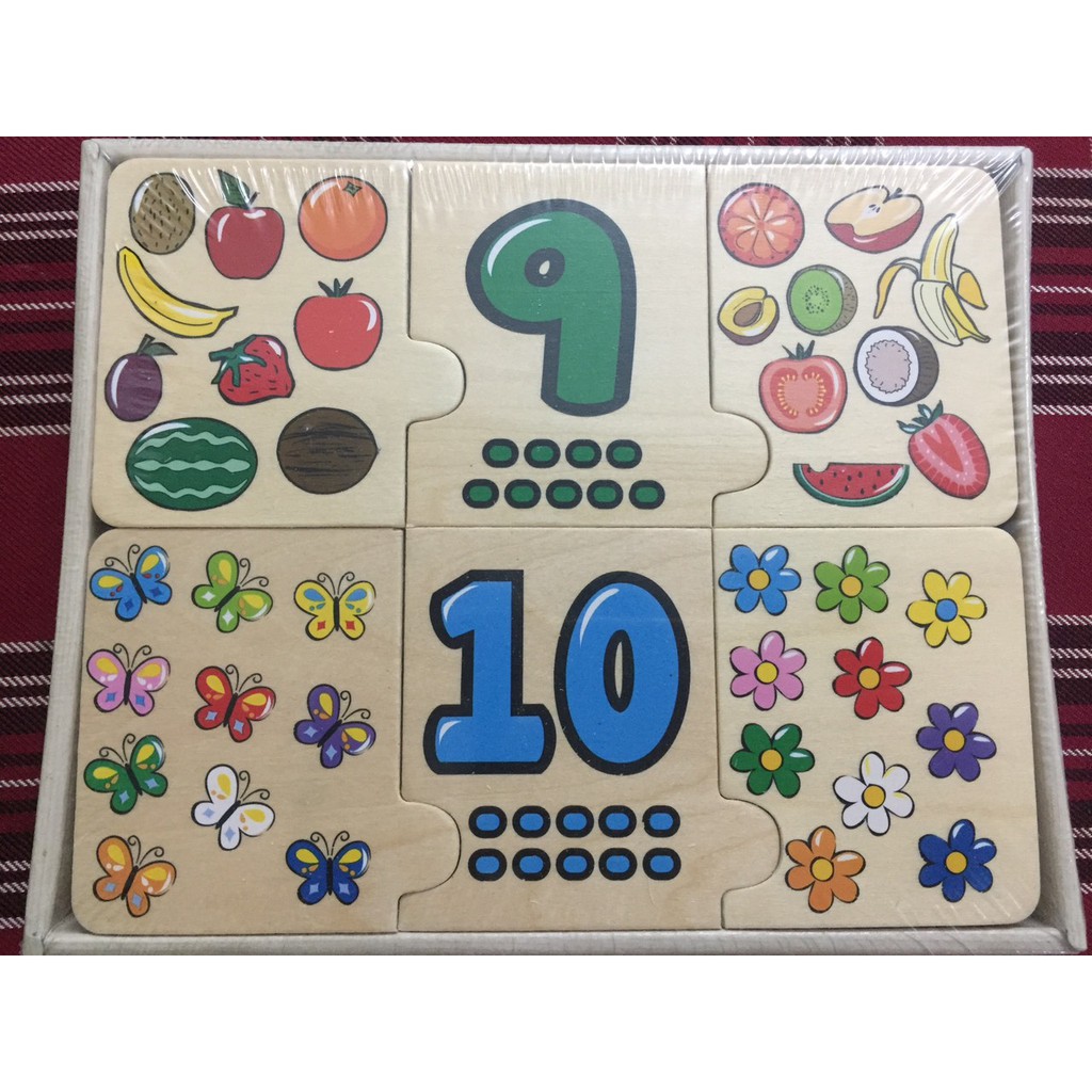 Đồ chơi trí tuệ gỗ an toàn cho trẻ,bộ ghép số giúp bé nhận biết về số,học đếm,định lượng cho bé,hàng đẹp-Shopmina123