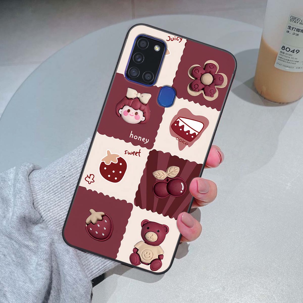 Ốp Samsung A21s in hình trái tim, caro kẹo ngọt đầy cá tính siêu đẹp siêu chất