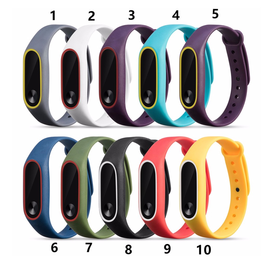 Dây Đeo Silicon Thay Thế Cho Đồng Hồ Thông Minh Xiaomi Mi Band 2