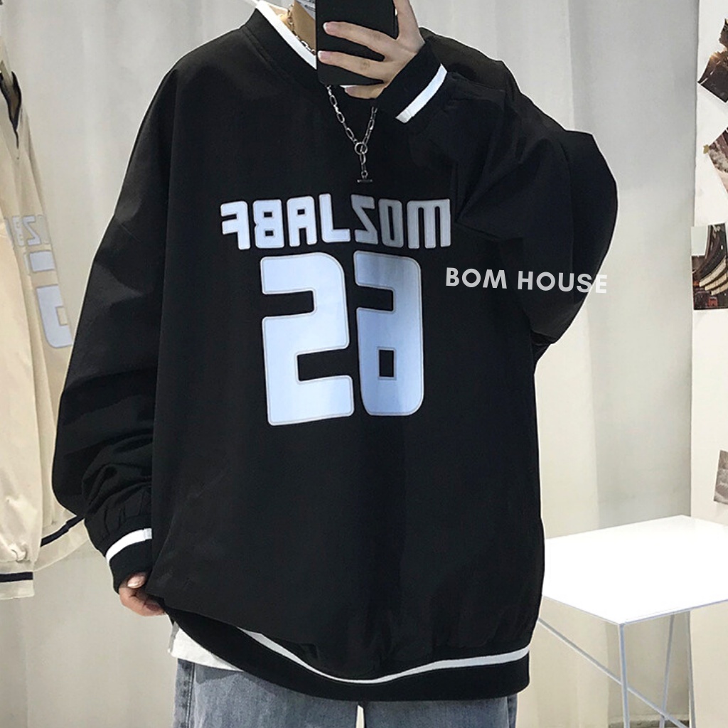 Áo Sweater Unisex Nam Nữ BOM HOUSE Chất Liệu Vải Nỉ Dày Dáng Form Rộng