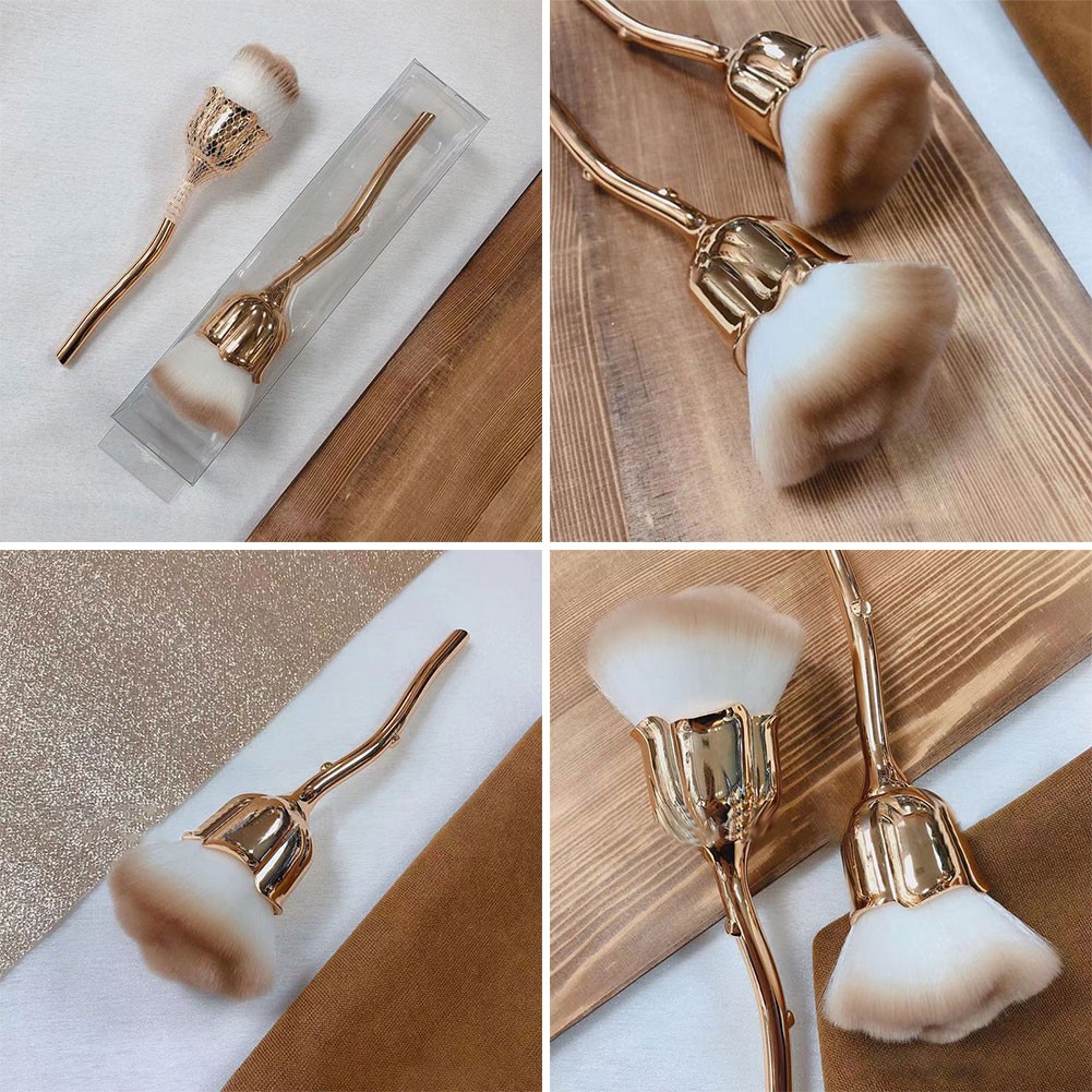 [Hàng mới về] Chổi hình cành hoa hồng dùng để phủi bụi sơn móng tay kích thước 18x6x2cm