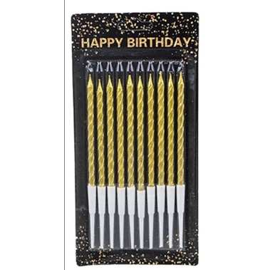 Nến Nhũ Xoắn Vỉ 10 cây trang trí bánh sinh nhật