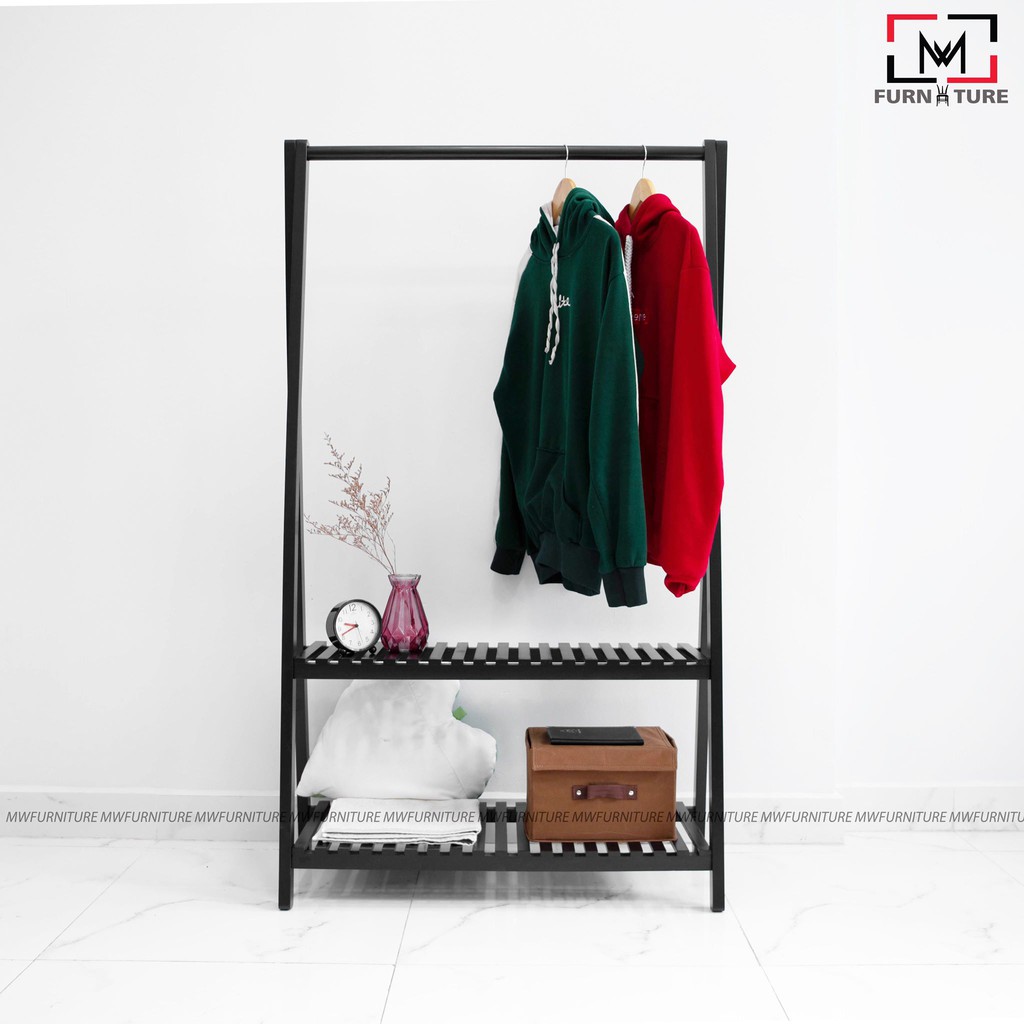 GIÁ TREO QUẦN ÁO CHỮ A HÀN QUỐC 2 TẦNG MÀU ĐEN (SIZE M) - A HANGER 2F (SIZE M) BLACK | BigBuy360 - bigbuy360.vn