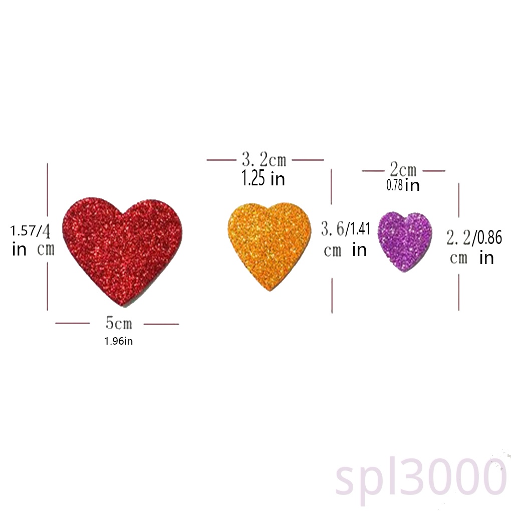 50 Miếng Dán Tường Hình Trái Tim Hiệu Ứng Kim Tuyến Bằng Xốp Dùng Trang Trí Nhà Cửa / Trường Mẫu Giáo Diy