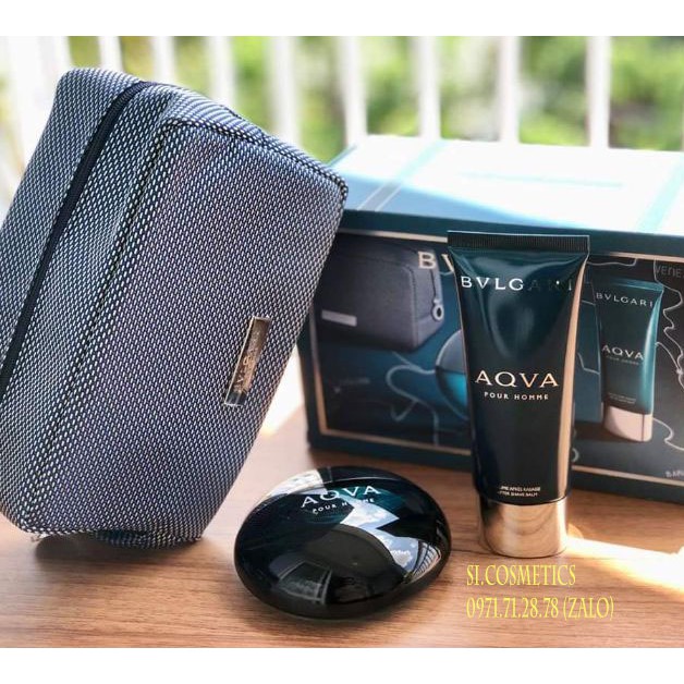 Bộ Sản Phẩm Nước Hoa Nam Bvlgari Aqva Pour Homme 100ml