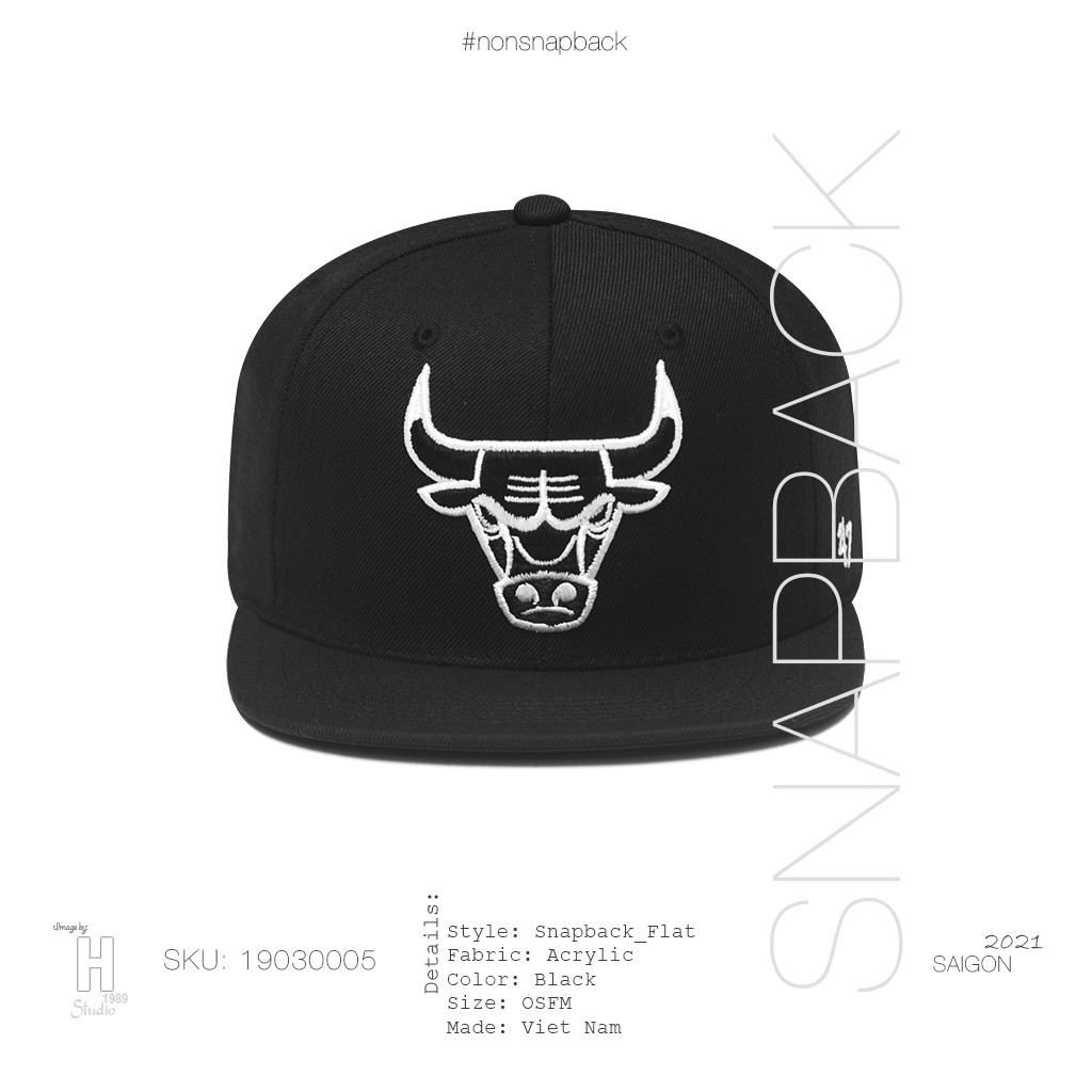 Nón Snapback Bulls_Logo Trắng