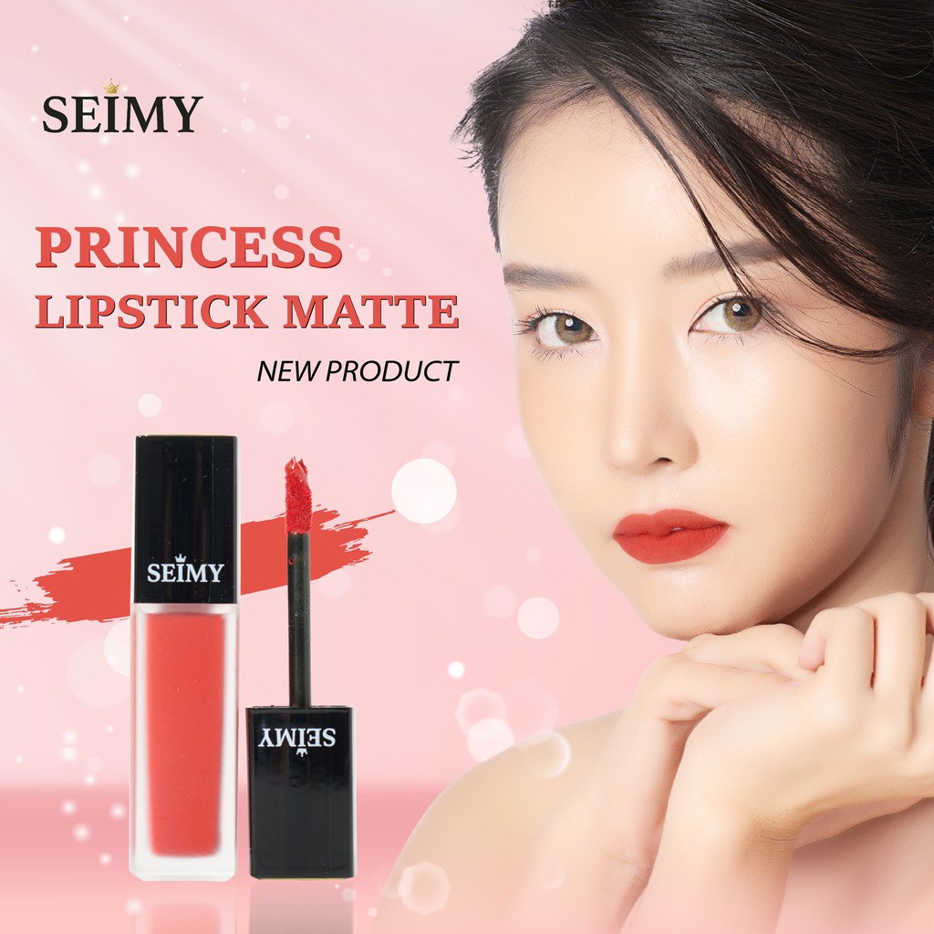 [CHÍNH HÃNG] Son kem lì Seimy - Princess Lipstick Matte - Son thiên nhiên an toàn cho bà bầu, kháng nước, nhiều dưỡng