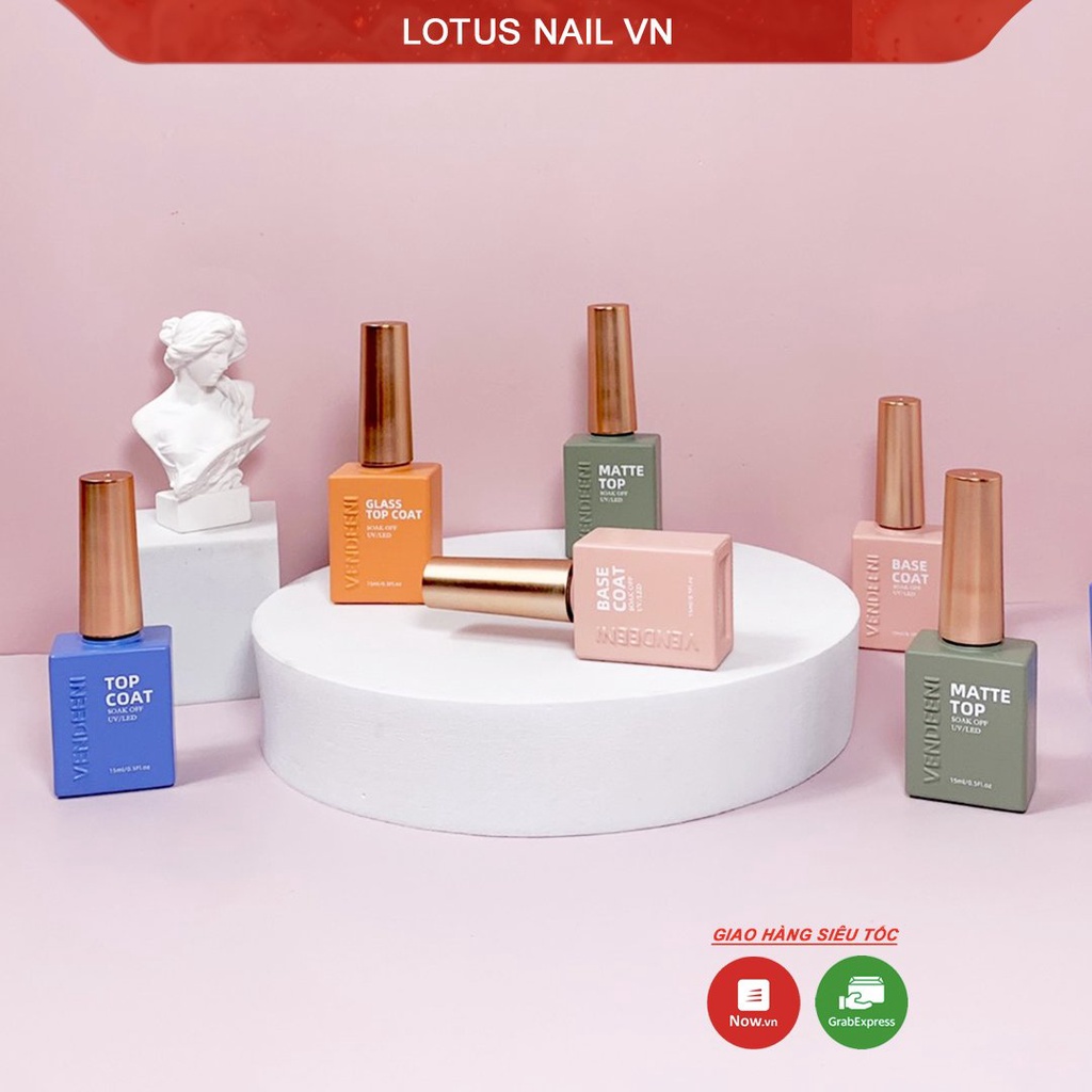 Base coat, top coat, cứng móng, kiềm dầu Vendeeni chính hãng