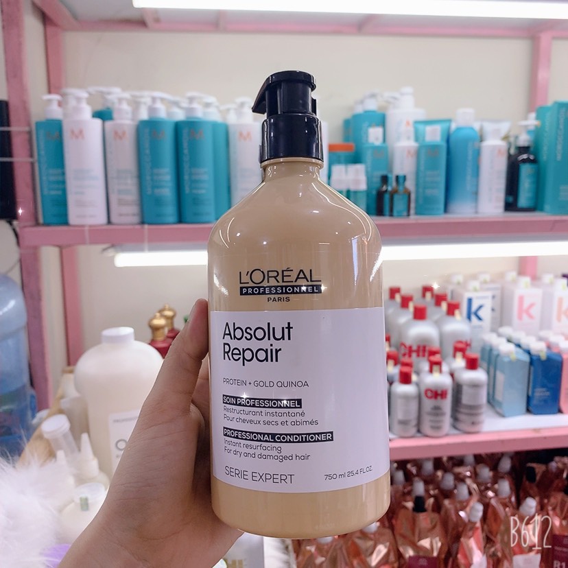 Dầu gội + Dầu xả phục hồi tóc hư tổn Loreal Serie Expert Absolut Repair Protein 200ml/300ml/500ml/750ml/1500ml
