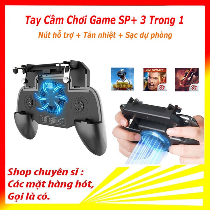 Tay Cầm Chơi Game Cao Cấp Quạt Tản Nhiệt Kiêm Sạc 2000MAh SP+ , Tay Cầm Đa Năng