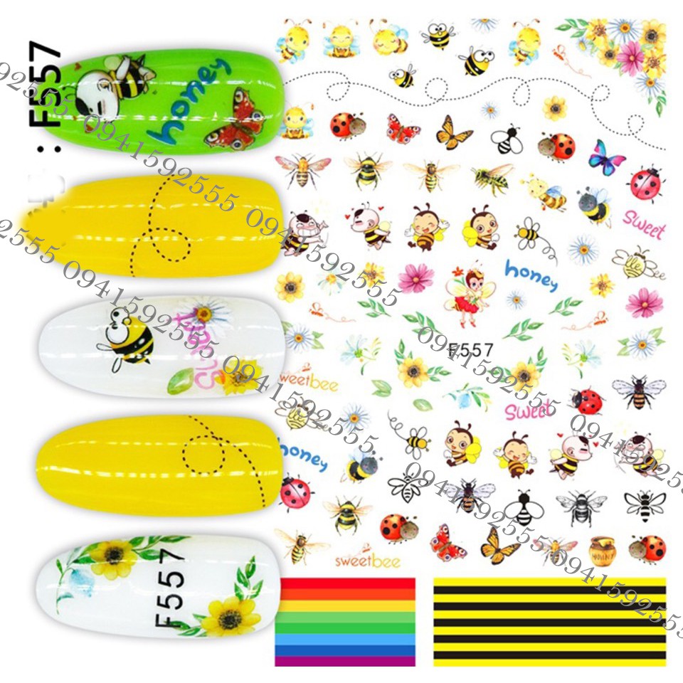 Sticker trang trí móng tay lovely Mã F106, F101, F233, F075, F557