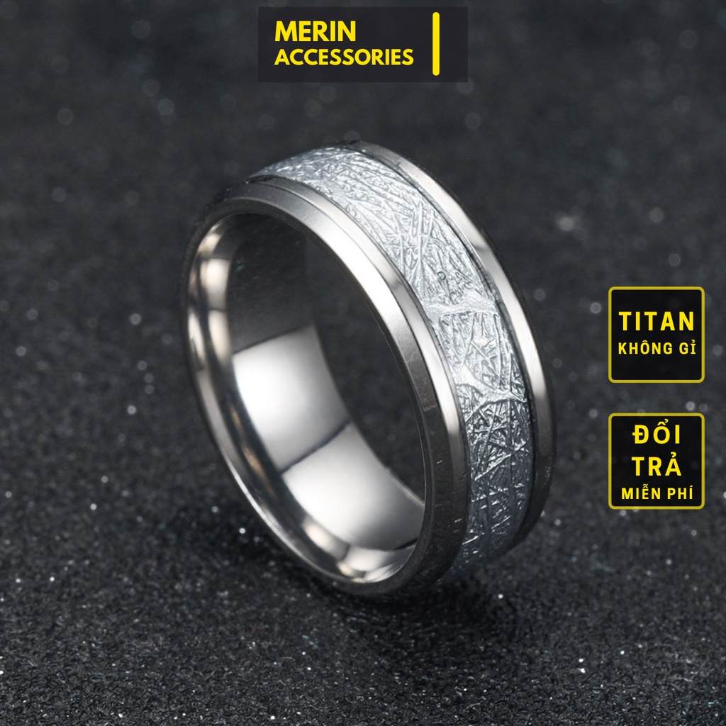 Nhẫn nam tròn thời trang nam nữ unisex titan - Nhẫn trơn ICE Merin Accessories Nam nữ Unisex Màu bạc không gỉ - Nhẫn ICE