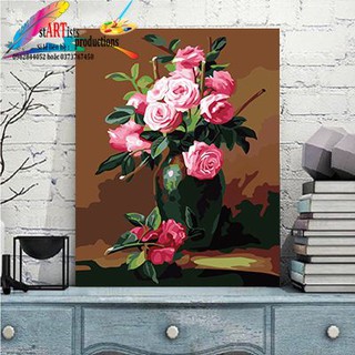 Tranh số hóa tự tô màu bình hoa