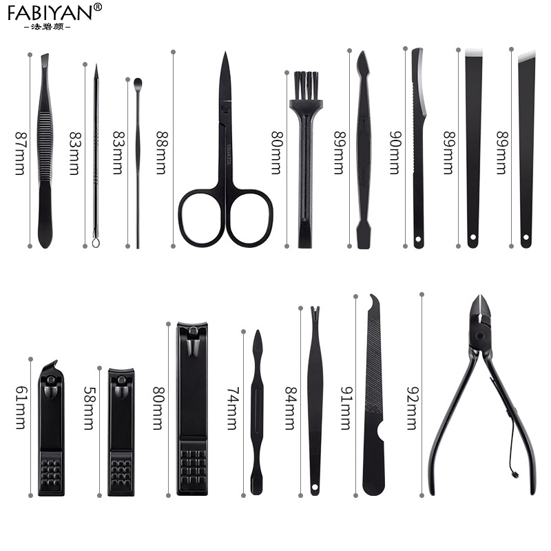 Bộ dụng cụ chăm sóc móng tay FABIYAN bằng thép không gỉ chuyên nghiệp