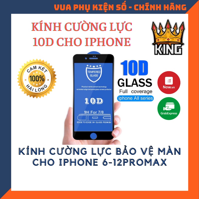 Kính cường lực 10D bảo vệ toàn màn hình cho 6/6s-&gt;13pm