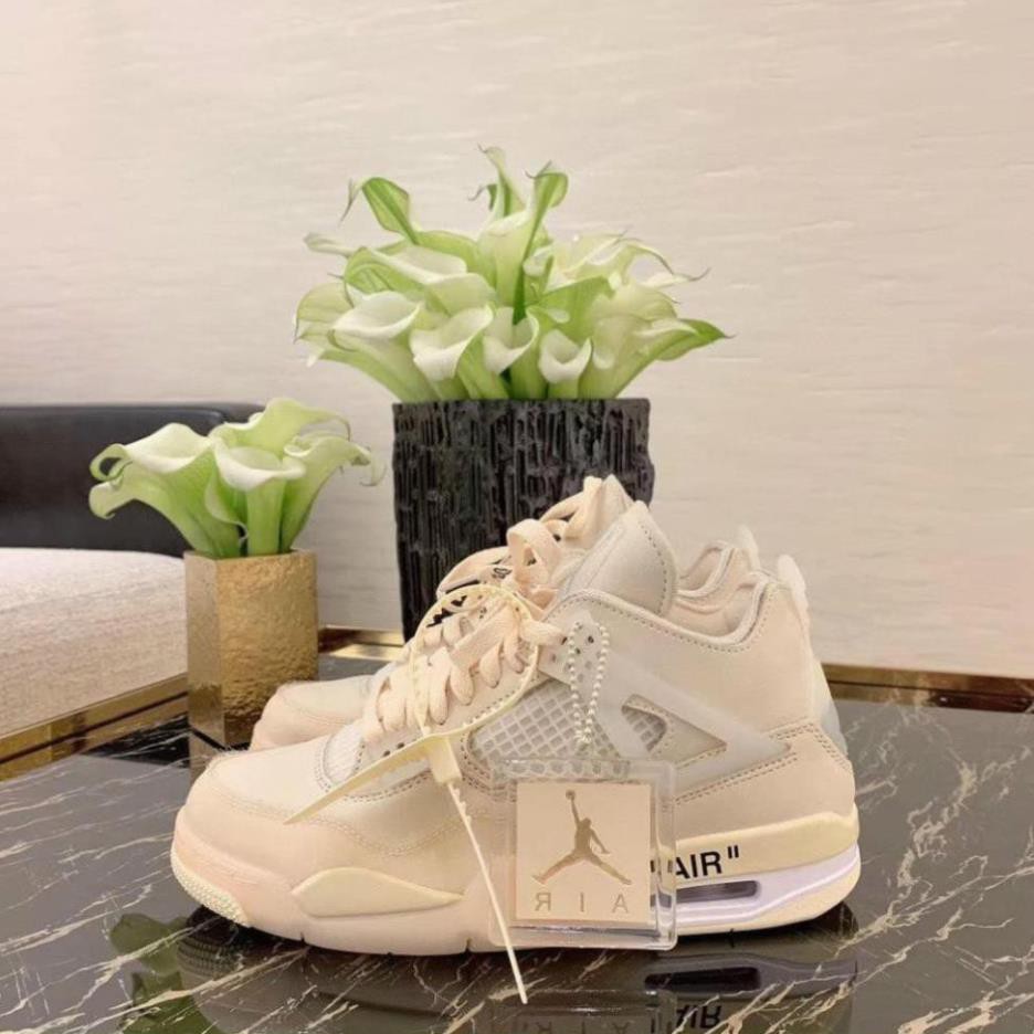 [Chuẩn 1:1 Full box/bill] Giày J0RDAN 4 Màu Kem CAO CẤP