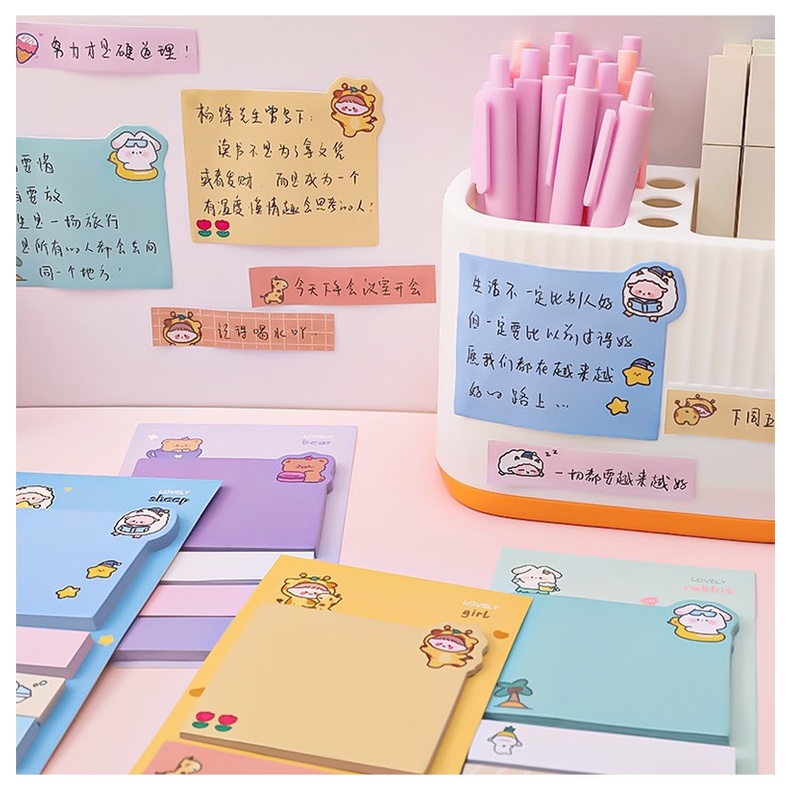[Tặng mã 50k]Set giấy note/đánh dấu trang nhiều màu sắc họa tiết đáng yêu kiểu dáng Nhật Bản| Xem thêm ở phần mô tả