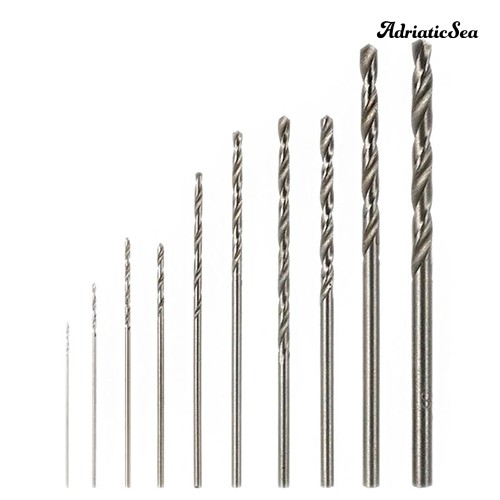 ADRIA ☺ 10 HSS High Speed White Steel Twist Drill Bit Set for Rotary Tool