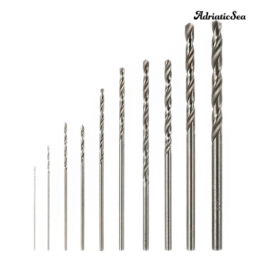 ADRIA ☺ 10 HSS High Speed White Steel Twist Drill Bit Set for Rotary Tool