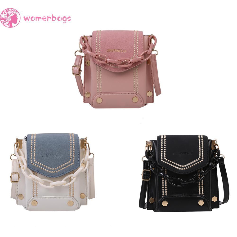 Túi Đeo Chéo Da Pu Phối Màu Thời Trang Cho Nữ