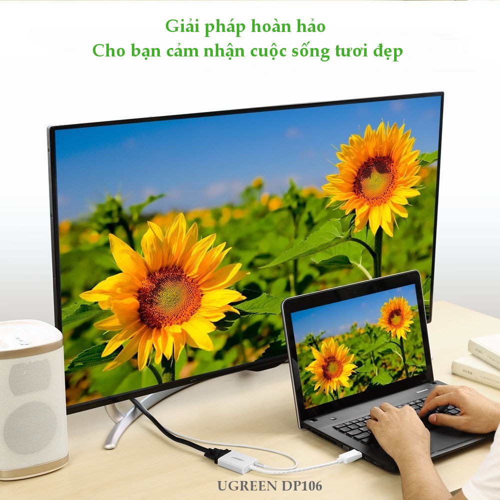 Cáp chuyển đổi Displayport male sang VGA female dài 15CM UGREEN DP106 | WebRaoVat - webraovat.net.vn