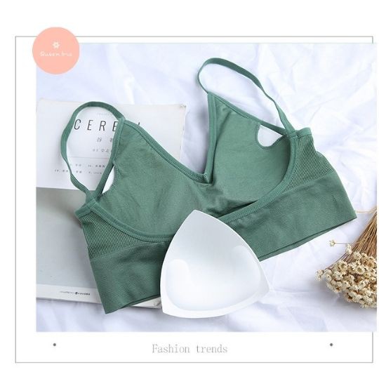 Áo bra khoét sâu sau lưng, brallete vải cotton, áo lót mỏng 2 dây, chất siêu mượt, Queennga | BigBuy360 - bigbuy360.vn