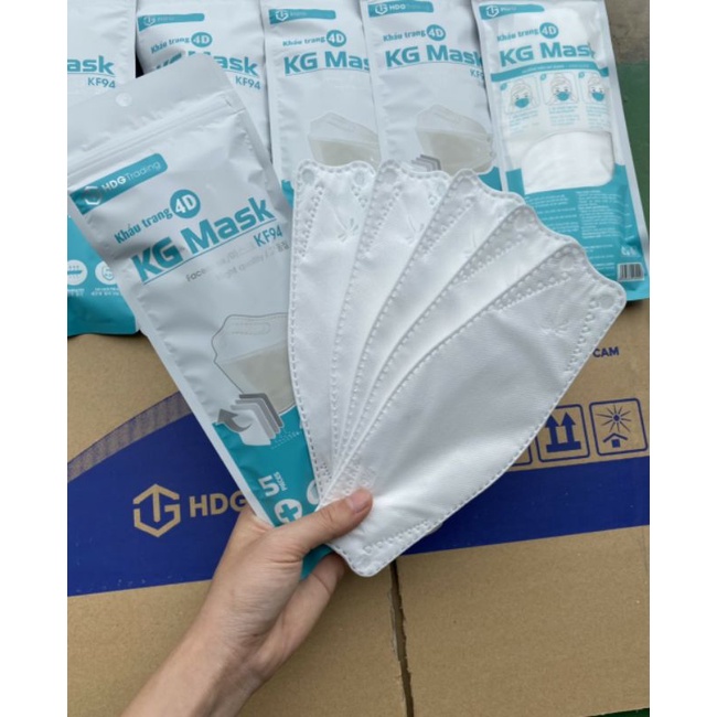 Khẩu Trang 4D KG Mask Loại KF94 4 Lớp Kháng Khuẩn 1 Túi 5 Chiếc