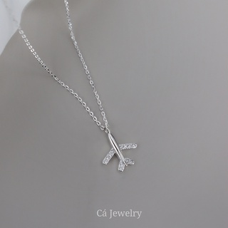 Dây chuyền bạc vòng cổ nữ bạc s925 đính đá máy bay Cá jewelry DC4