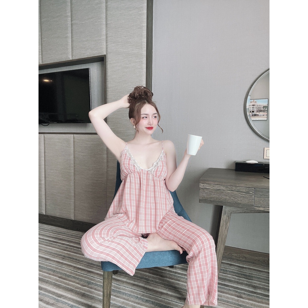 Đồ bộ dây mặc nhà vải mango 40-65 ký