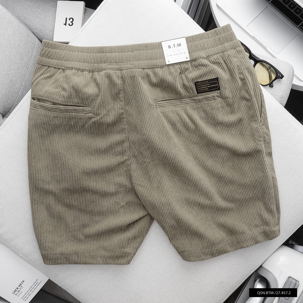 Quần short lửng nam, quần short thời trang lưng chun dây rút, chất liệu nhung tăm độc lạ, siêu mịn mát 4572