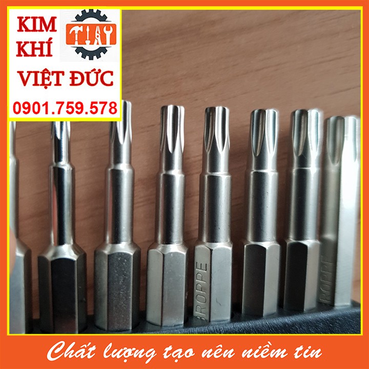 Bộ 12 mũi lục giác hoa thị dài 50mm cho khoan pin, điện