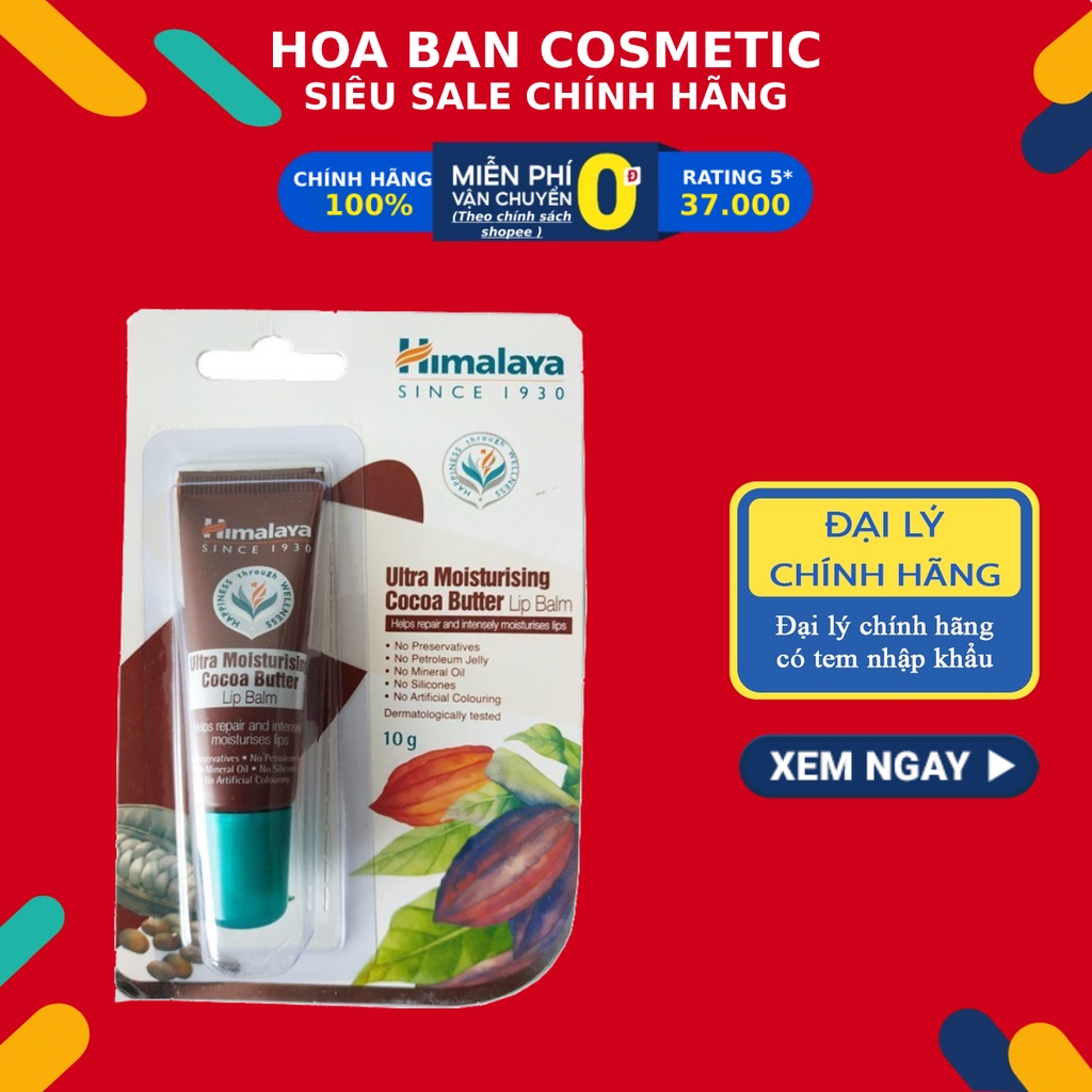 Son dưỡng môi bơ ca cao Himalaya Ultra Moisturising Cocoa Butter Lip Balm 10gm