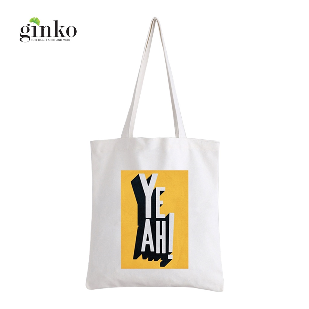 Túi Vải Tote GINKO Kiểu Basic In Hình Yeah