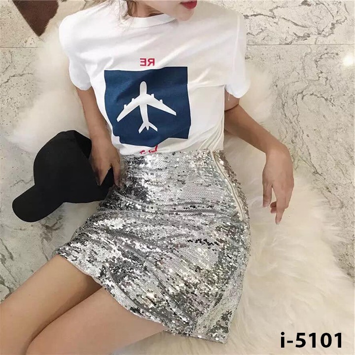 Áo Thun Nữ Tay Ngắn In Hình Máy Bay Relax ATN5101