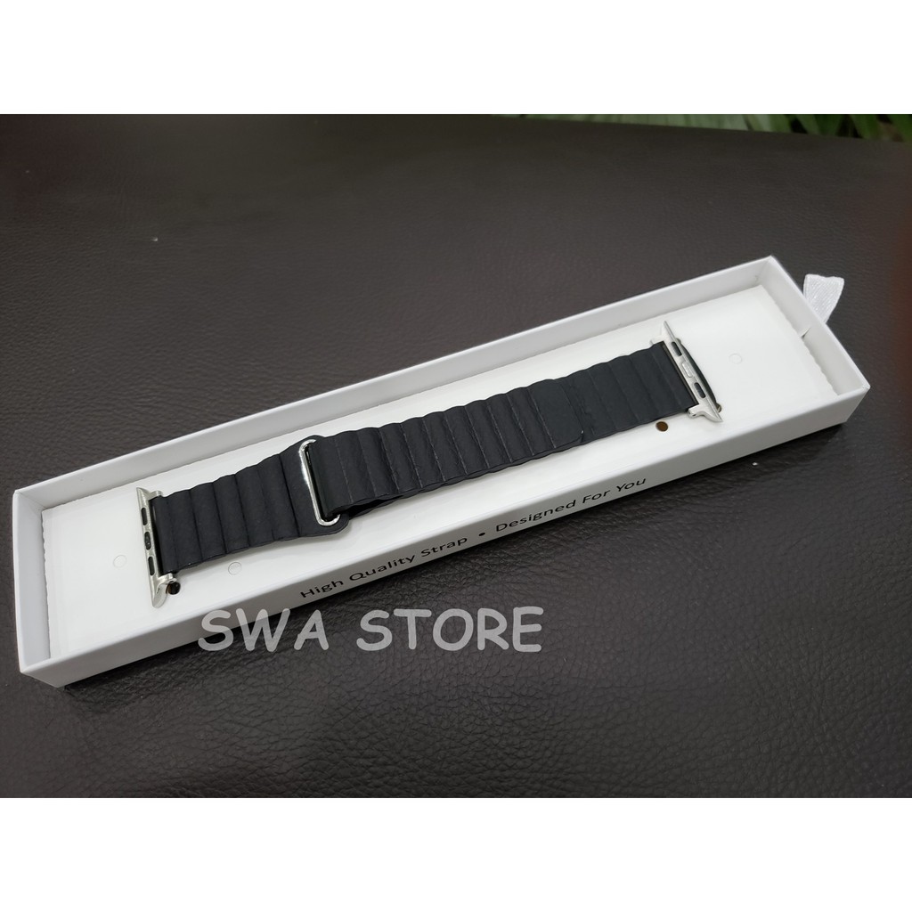 Dây leather loop kèm ngàm thép cho apple watch series 1/2/3/4