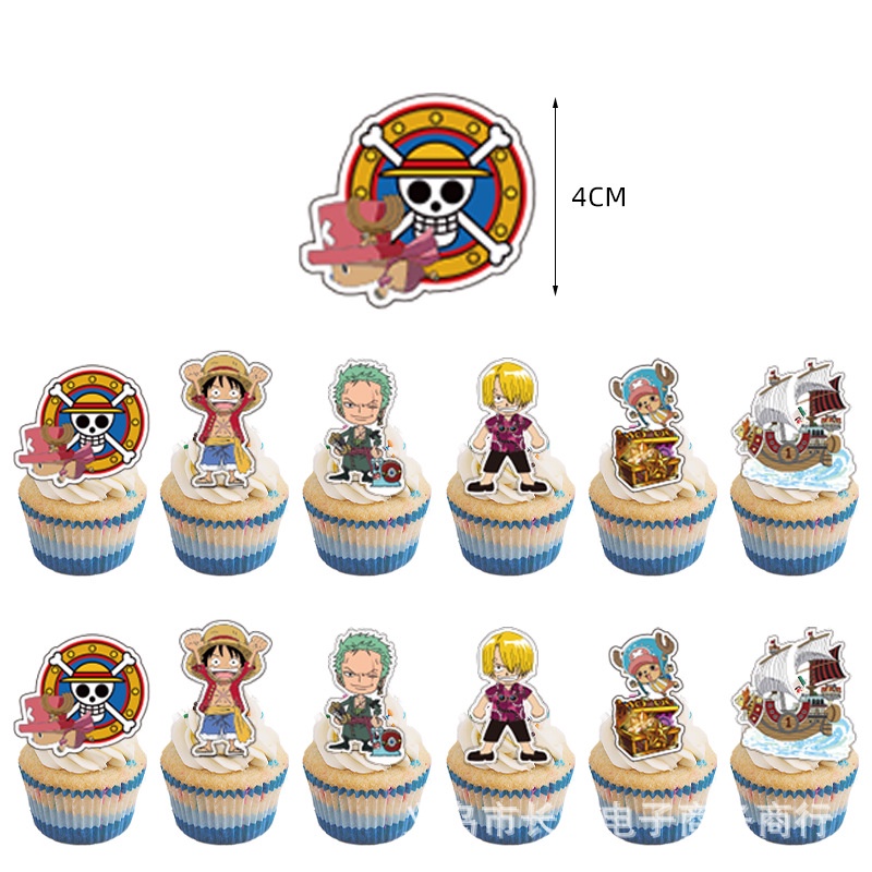 Set 58 Bong Bóng Trang Trí Bánh Sinh Nhật Chủ Đề One Piece Mới