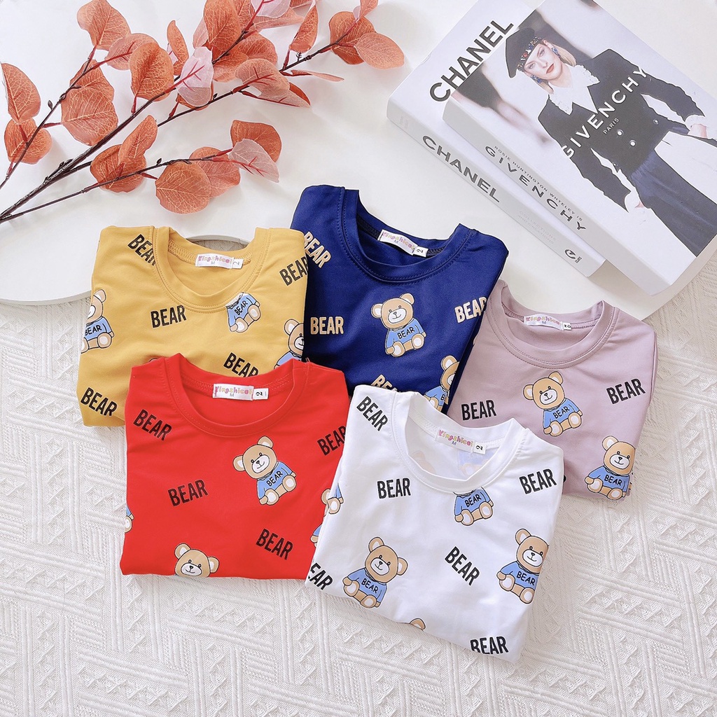 Bộ quần áo cotton dài tay cho bé Gấu Bear- Bộ quần áo thu đông cho bé từ 8-18kg K041