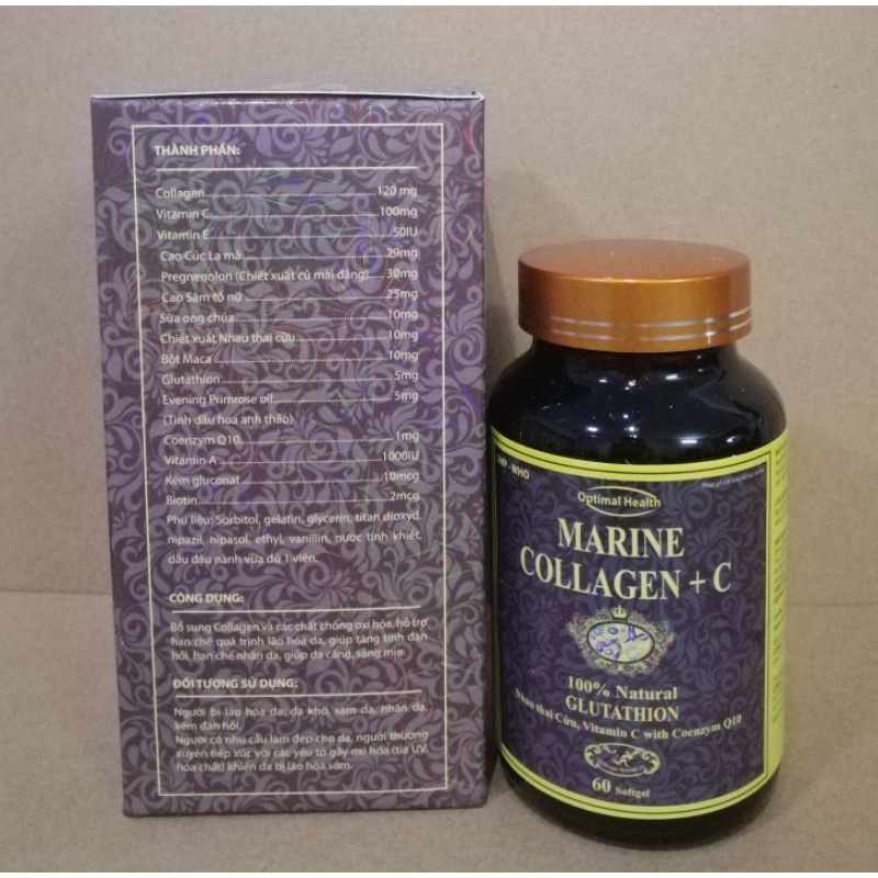 Viên uống ĐẸP DA SÁNG DA COLLAGEN + C Lọ 60 Viên
