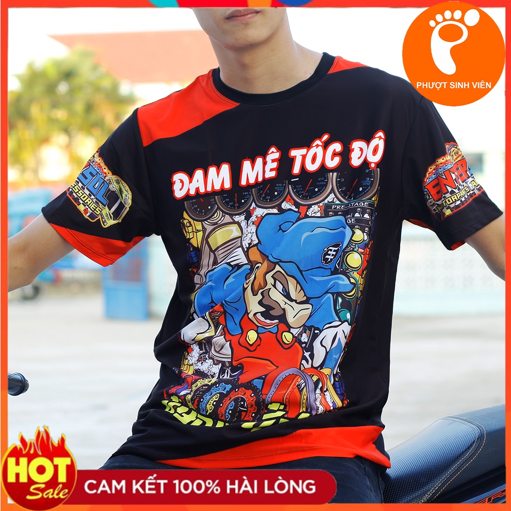 [ÁO TEM XE] Áo Thun Đam Mê Tốc Độ T-Shirt Racing Team - Bảo Hành Bung Tróc Vĩnh Viễn