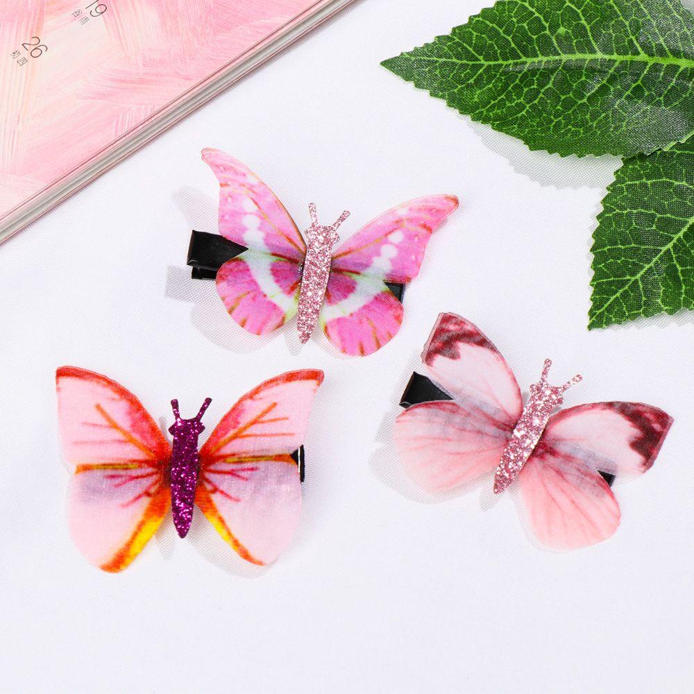 SUMU Set 2 Kẹp Tóc Vải Tuyn Hai Lớp Hình Bướm Thanh Lịch