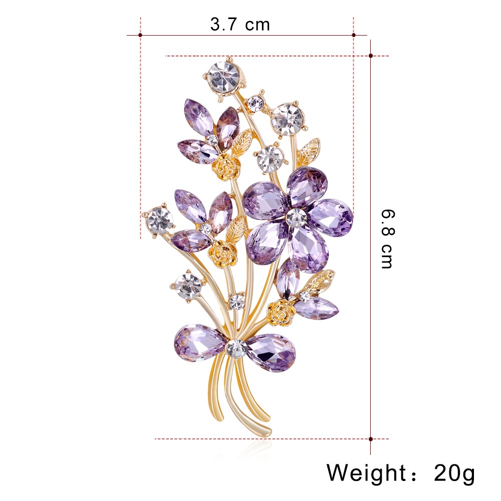 Ghim Cài Áo Hình Bông Hoa Đính Đá Sang Trọng Cho Nữ