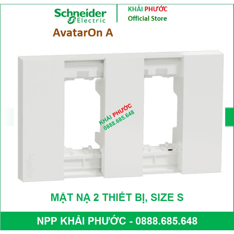 MẶT NẠ CHO 2 THIẾT BỊ CÔNG TẮC Ổ CẮM SIZE S M3T02_WE SCHNEIDER AVATARON A - KHẢI PHƯỚC ELECTRIC