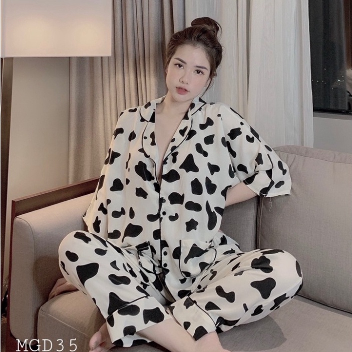 Đồ Bộ Mặc Nhà - Bộ Ngủ Nữ Pijama Lụa Bò Sữa Hàng Cao Cấp Sang Đẹp Siêu Tôn Dáng Pijama Quảng Châu