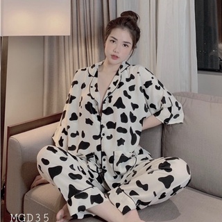 Đồ bộ mặc nhà - bộ ngủ nữ pijama lụa bò sữa hàng cao cấp sang đẹp siêu tôn dáng pijama quảng châu